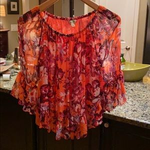 Lucky Brand sheer floral top